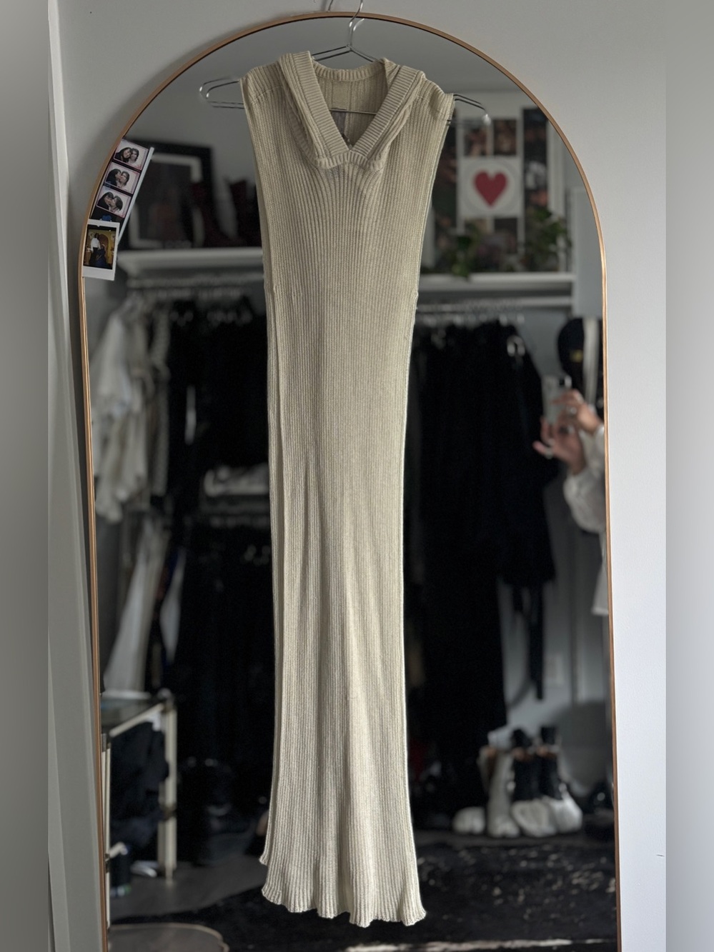 Rick Owens Beige Ribbed Tunic